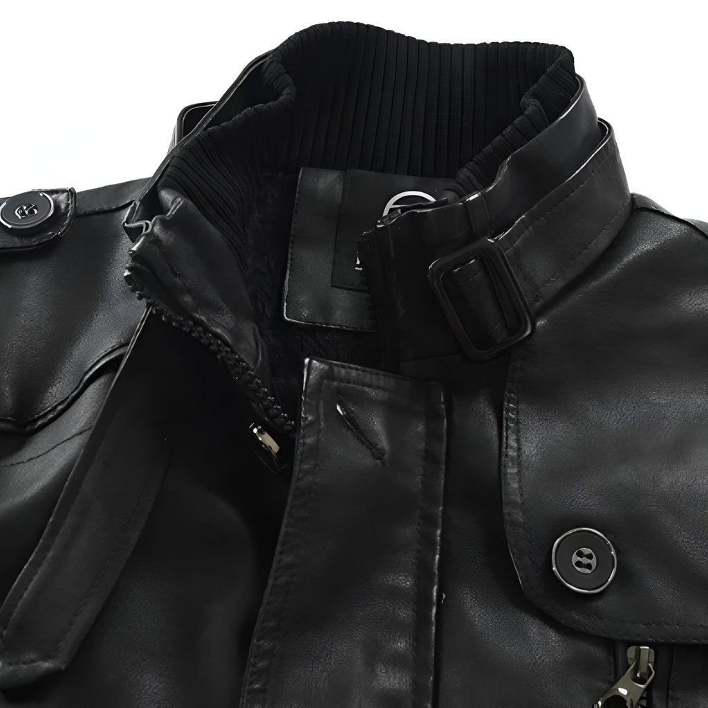 Adrien™ | Elegant Long Leather Coat for Men