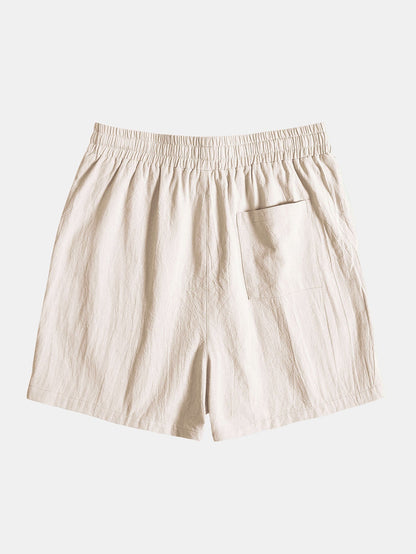 Tropical Print Shirt & Textured Cotton 5" Shorts