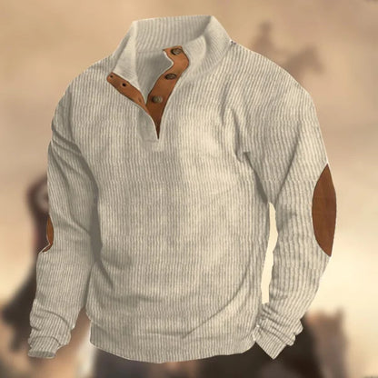 Retro Cashmere Stand Collar Button Sweatshirt