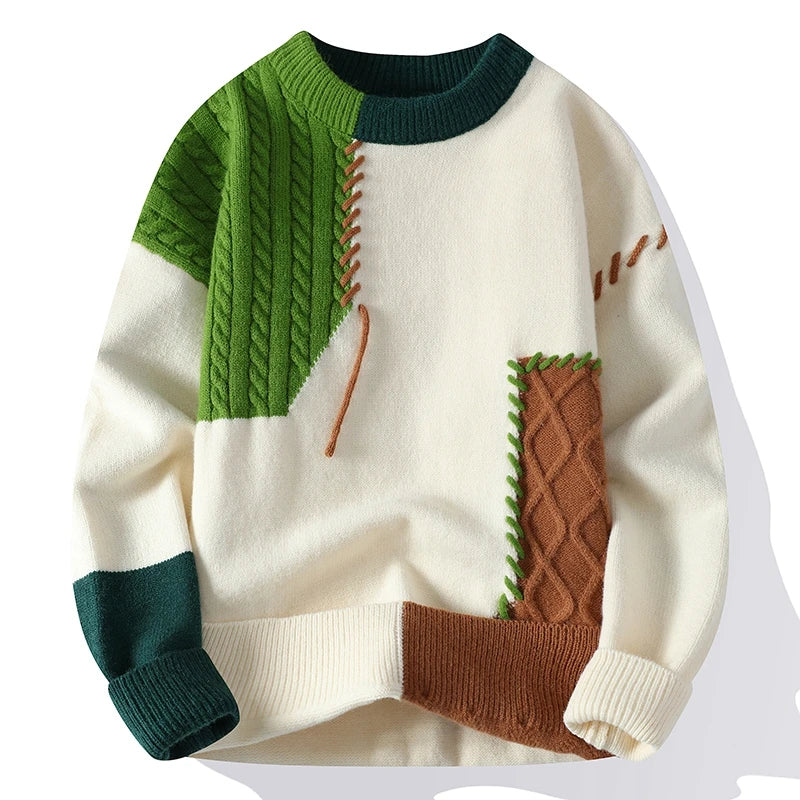 Turtleneck Patchwork Sweater