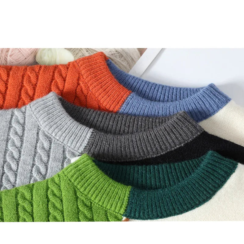 Turtleneck Patchwork Sweater