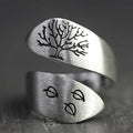 Adjustable Silver Tree of Life Ring