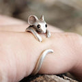 Adjustable Silver Mouse Ring