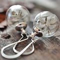 925 Silver Dandelion Pendant Earrings