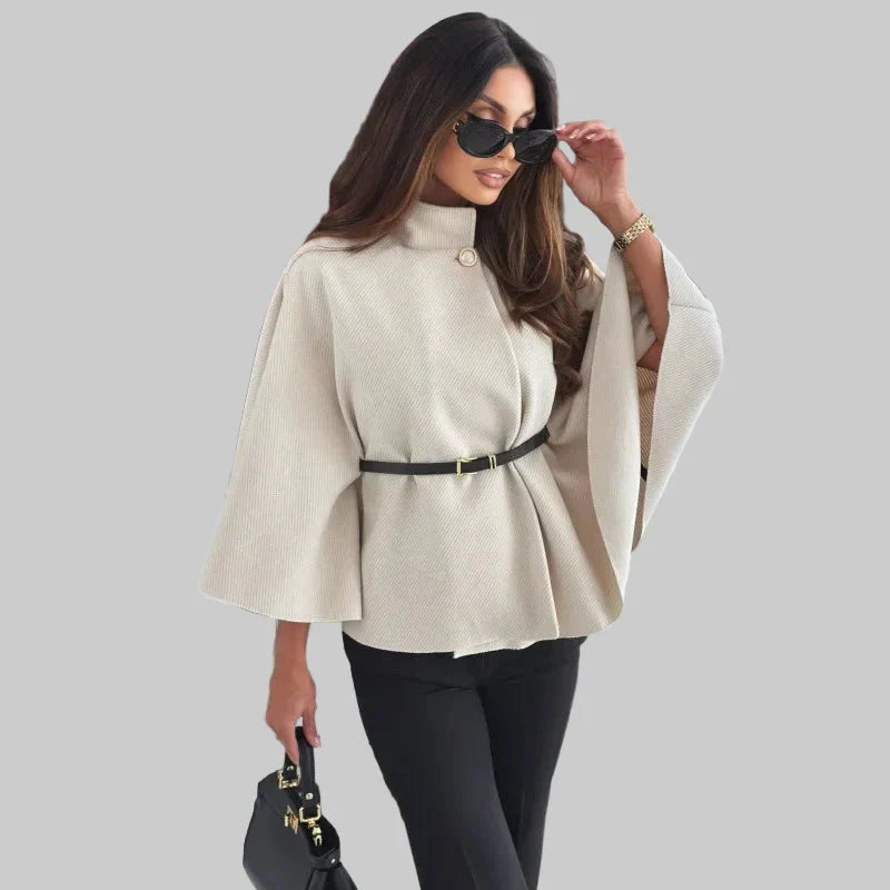Amalia | Regular Fit Coat with Adjustable Waist Belt