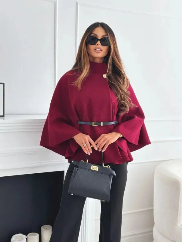 Amalia | Regular Fit Coat with Adjustable Waist Belt