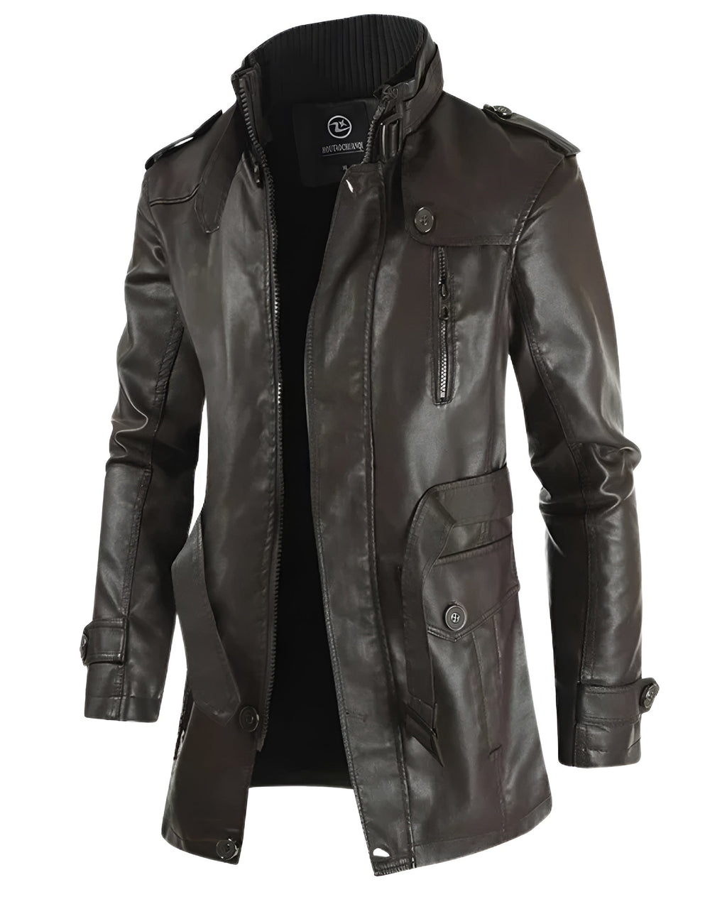 Adrien™ | Elegant Long Leather Coat for Men