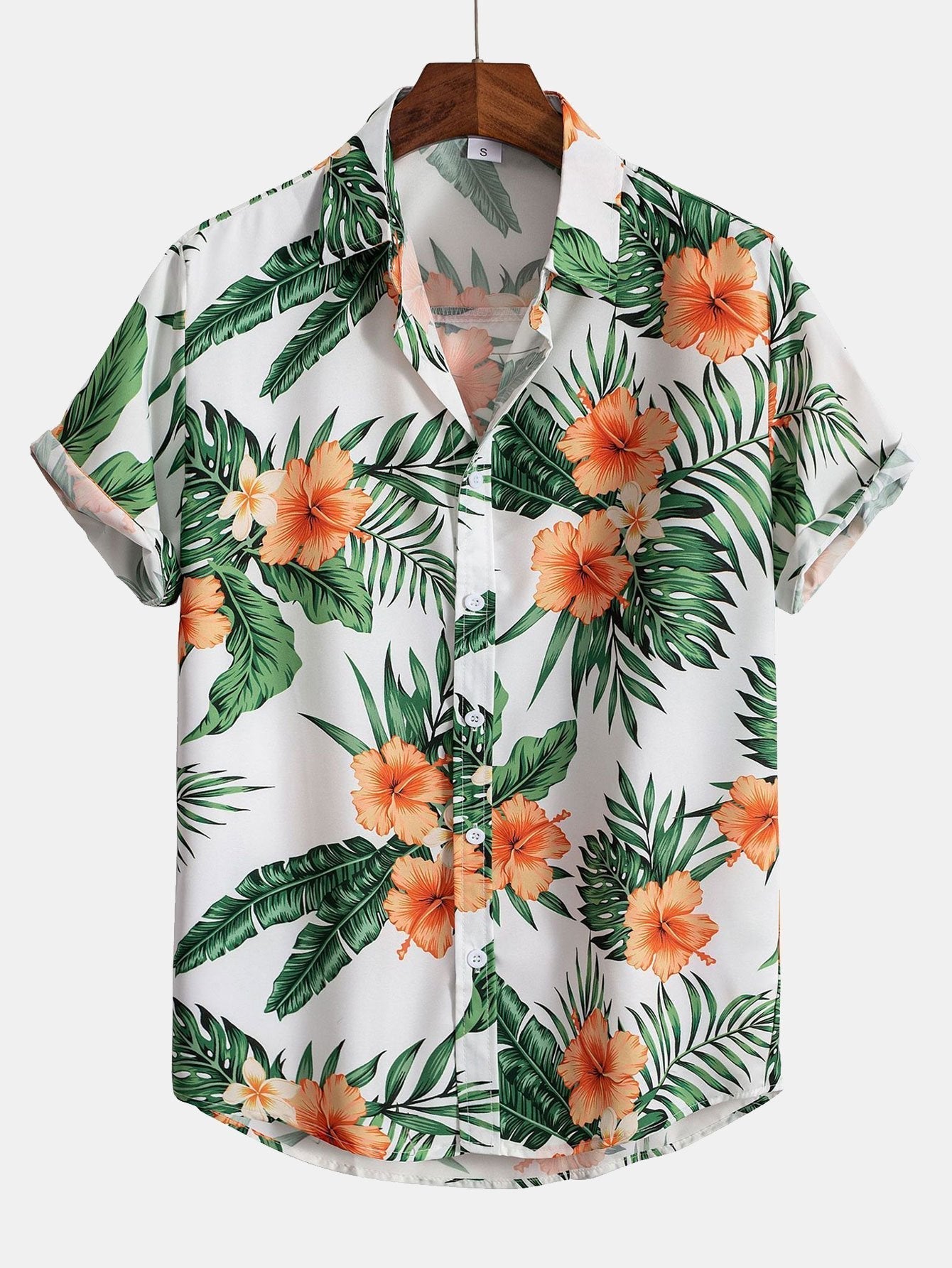 Tropical Print Button Up Shirt & Swim Shorts