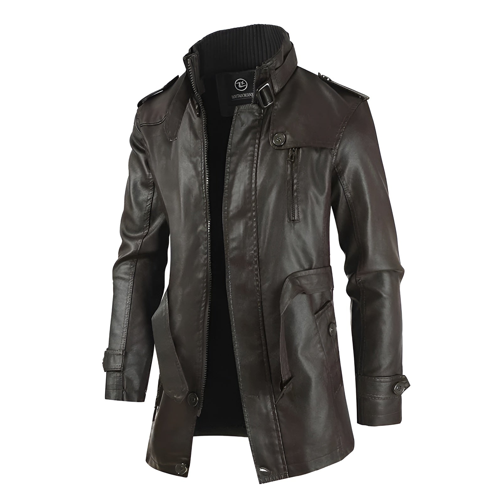 Adrien™ | Elegant Long Leather Coat for Men