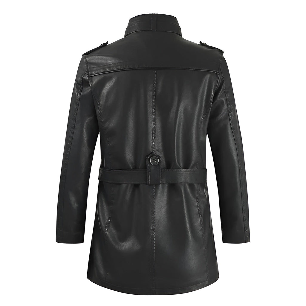 Adrien™ | Elegant Long Leather Coat for Men